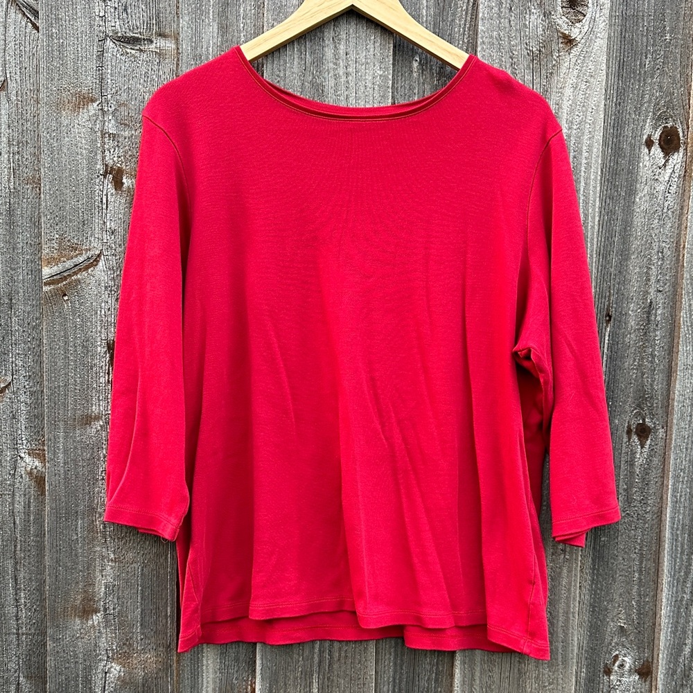 Charter Club Vibrant Red Long Sleeve Tee EUC